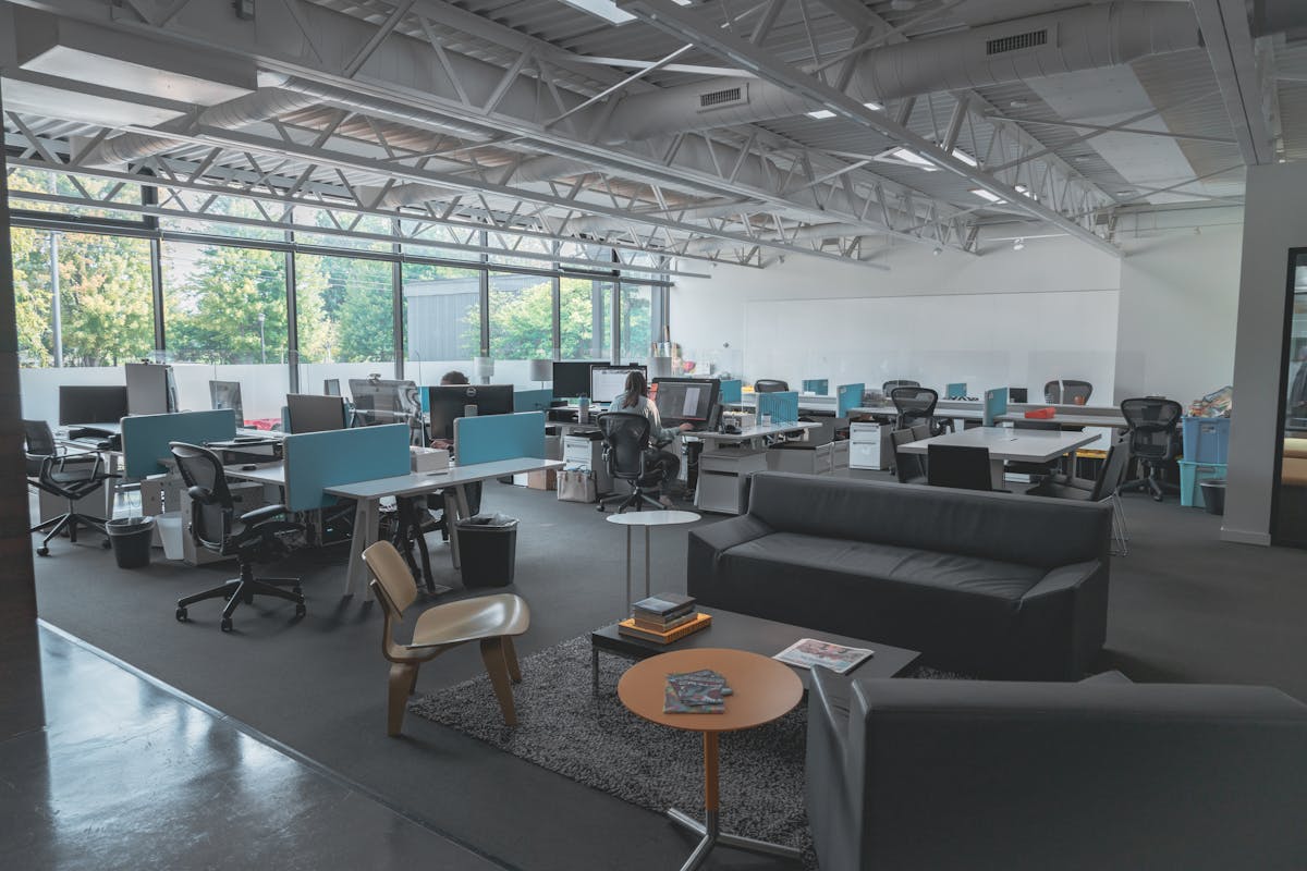Interior of a modern open-plan studio office